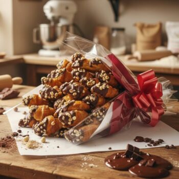 Ramo de croissants con chocolate y avellanas